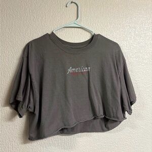 American Vintage Charcoal Crop Top